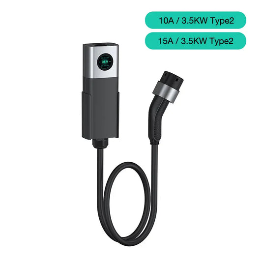 Portable EV Charger 10A/15A Type 2 with LED newpowers